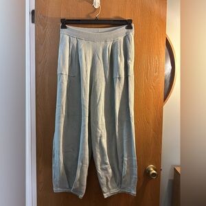 Light Blue Knit Wide-Leg Pants and matching Sleeveless Sweater